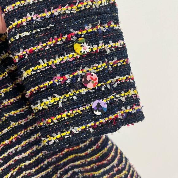 Cabi Headline Topper Floral Tweed Belted Button Down Coat Style 5660 Size 2 - Picture 8 of 10